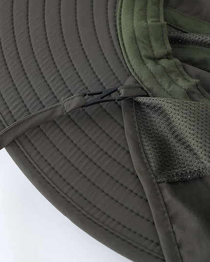 Home Prefer UPF 50+ Mens Wide Brim Fishing Hat with Neck Flap Sun Hat for Men Women Sun Protection Cap