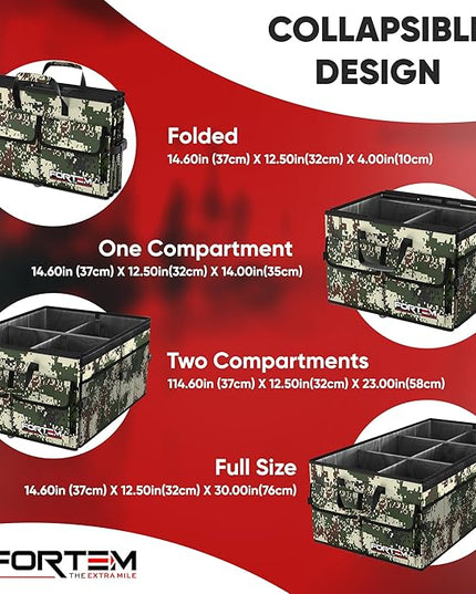 FORTEM Trunk Organizer For SUV Car Trunk Organizer, Foldable Storage, Car Accessories for Women Men, Collapsible Bag, Perfect Christmas Gifts, 600D Oxford, Non Slip Bottom, Straps, Soft Cover (85L)