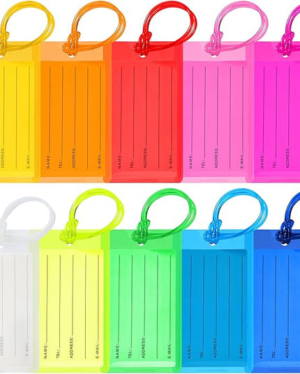 10 Pack Luggage Tags for Suitcases, Airplane Travel Essentials for Flying, International Travel Must Haves, and Luggage Accessories by Sodsay