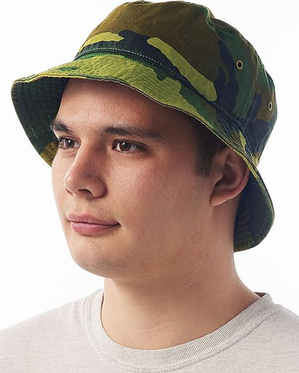 The Hat Depot Bucket Hat - Unisex 100% Cotton & Denim UPF 50 Packable Summer Travel Beach Sun Hat