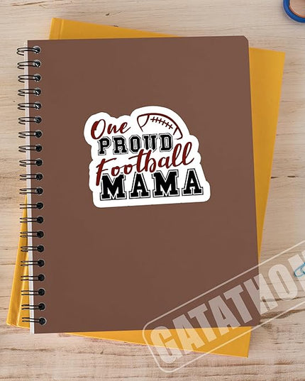 (3PCS) One Proud Football Mama Sticker Football Mom Football Accessories Football Stickers Football Decal, Waterproof Vinyl Decal for Book Laptop Tumbler Scrapbook Water Bottle Phone Case, 3" x 2.4 "