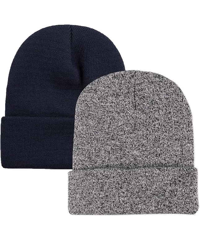 ZOORON 1&2 Pack Beanie for Men Women Slouchy Beanie Hats Winter Knit Caps Soft Ski Hat Unisex