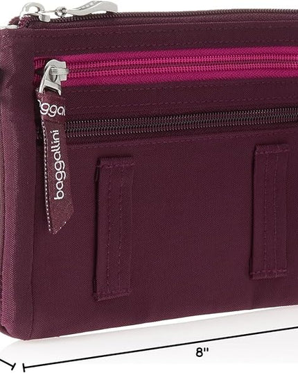 Baggallini Anti-theft RFID Currency Organizer 8"x4.25" Travel Accessory Passport Holder Money Belt Wallet w/Card Slots