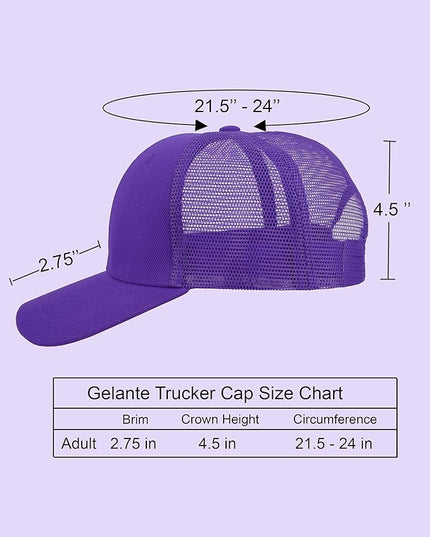 Gelante Mesh Trucker Hat Baseball Cap Structured Front Panel Wholesale LOT 12 Pack