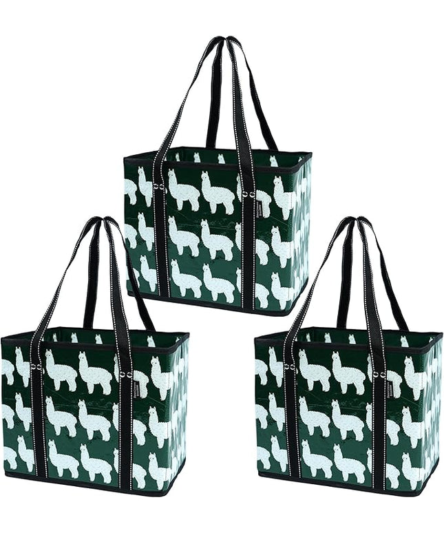 BeeGreen Large Waterproof Reusable Bags Christmas Heavy Duty Shopping Tote for Groceries Pool Gift with Webbing Handles