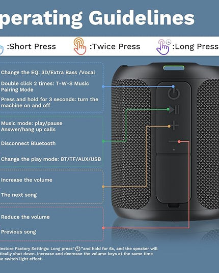 OHAYO 40W Wireless Portable Bluetooth Speaker with Lights, IPX7 Waterproof, Loud Sound, RGB Lights,TWS Pairing, AUX&TF-Card in, for Home/Party/Travel/Outdoor/Beach