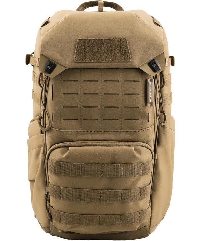 PGYTECH OneMo TAC 25L Tactical Camera Backpack, Waterproof DSLR/SLR/Mirrorless Photography Camera Bag with 15.6" Laptop Sleeve, Tripod Holder & Rain Cover (Wolf Brown)