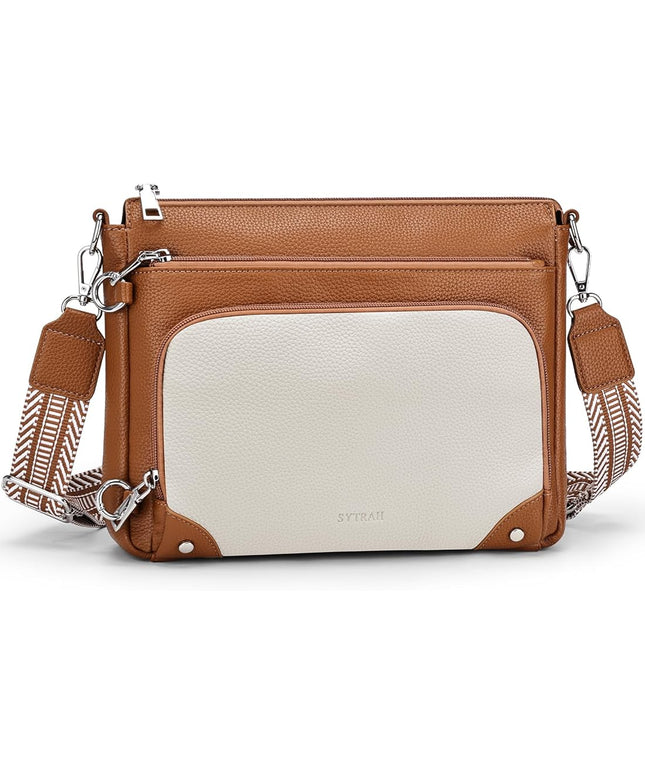 Anti-Theft Crossbody Purse for Women, Crossbody Shoulder Bag with Built-in Wallet & RFID Blocking for Travel Workout
