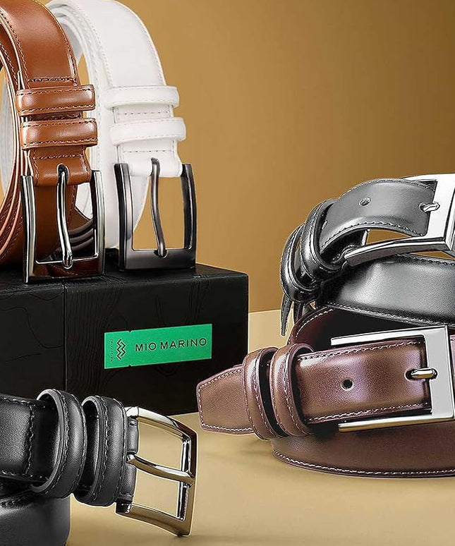 Marino’s Premium Belt Men, Genuine Leather Dress Belt for Men, Casual Mens Belt in Gift Box