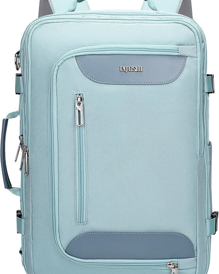 PIJUSHI Travel Backpack for Women Flight Approved Carry on Bag 16 inch Laptop Personal Item Daypack with Shoe Compartment(PE038 Blue)