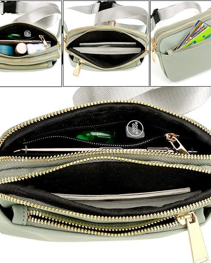 UTO Fanny Pack for Women Crossbody Trendy Fashion Belt Purse Chest Waist Hip Bumbag for Outdoor Shopping Travel Hiking