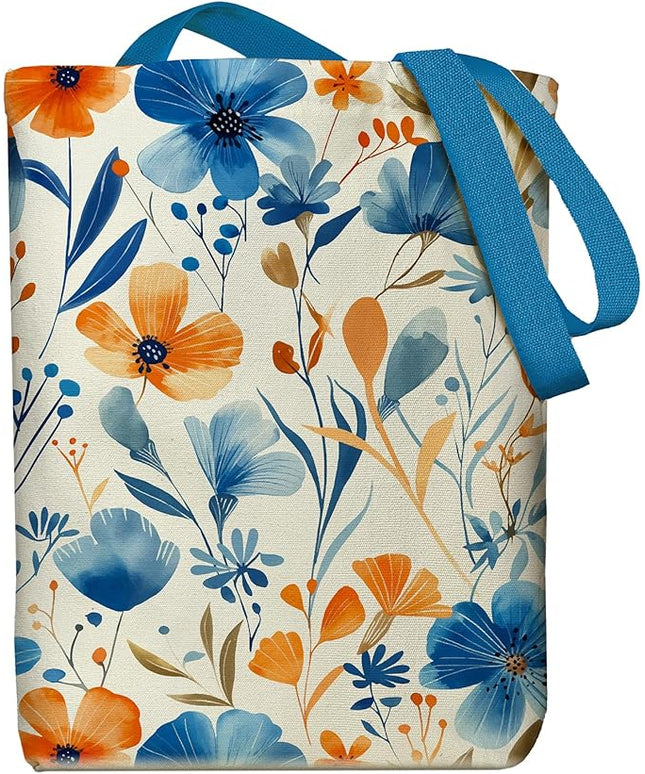Tote Bag for Women, Reusable Zippered Canvas Bag with Handles Pocket Thick Canvas, for Grocery Shopping Beach Gift