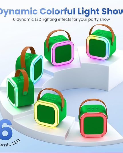 Karaoke Machine for Kids Adults, Portable Bluetooth Speaker with 2 Wireless Karaoke Microphones Player, 2026 TOP Birthday for Girls Boys 3,4,5,6,7,8+Year Old Toddler Toys(Dark Green)