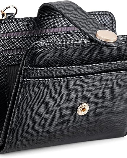 POIUGOYA Slim Wallet for Women,RFID Blocking Bifold Credit Card Holder with Zipper Coin Pocket,ID Window,Keychain