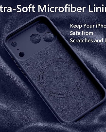 FireNova Magnetic for iPhone 17 Pro Case, Compatible with MagSafe, [Integrated Silicone Camera Control Button] [Camera Protection] Anti-Scratch Microfiber Lining Phone Case, 6.3", Navy Blue