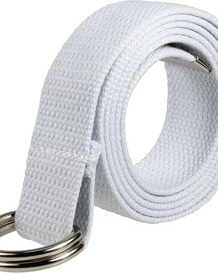 Gelante Canvas Web D Ring Belt Silver Buckle Military Style for men & women 1 or 3 pcs