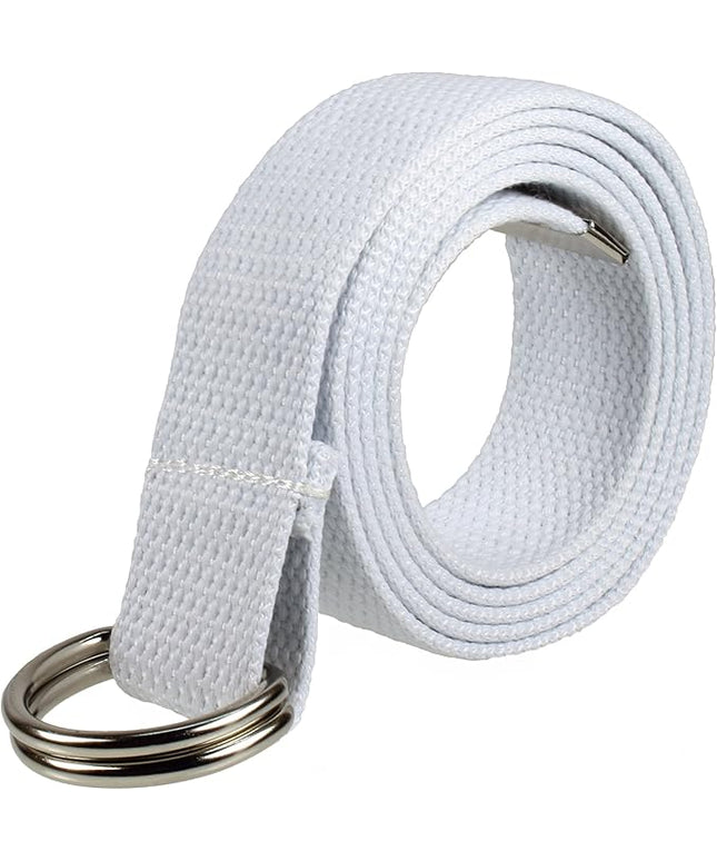 Gelante Canvas Web D Ring Belt Silver Buckle Military Style for men & women 1 or 3 pcs