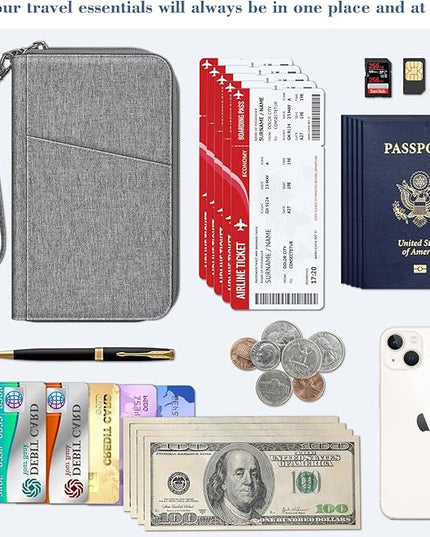 Fintie Family Passport Holder Wallet, RFID Blocking Travel Document Organizer Clutch Bag Credit Cards Case Cover for Women Men