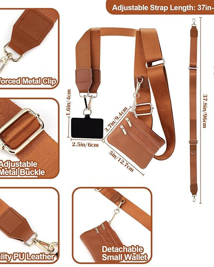 XANGNIER Clip and Go Strap for Phone with Wallet Crossbody, Phone Strap with Zippered Wallet, Adjustable Anti Theft Cellphone Lanyard for Women, Cellphone Chain Accessories,Multicolor 13