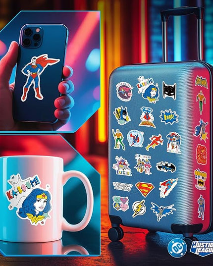 Superhero Stickers for Boys– 50PCS Cartoon Stickers for Kids, Teens, Adults – Sticker Waterproof for Laptop, Water Bottle, Phone, Skateboard, Scrapbook, Party Favors, Gifts