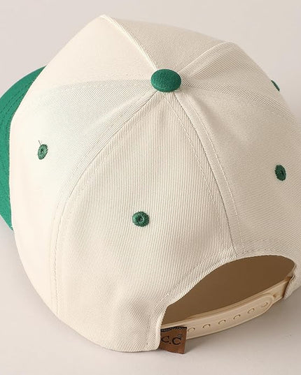 MIRMARU Two-Tone Vintage Canvas Trucker Hats for Men & Women, Adjustable Size Baseball Caps with Trendy Embroidered Design