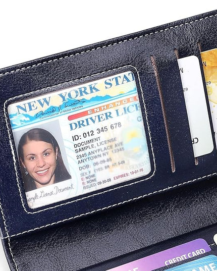 SENDEFN Wallets for Women Leather Credit Card Holder with RFID Blocking Large Capacity Wristlet | with RFID Blocking, Large Capacity, Wristlet, with RFID Blocking, Large Capacity, Wristlet