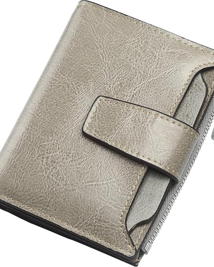 Lavemi Small Compact Women Wallet RFID Blocking Genuine Leather Bifold Purse with ID Windows