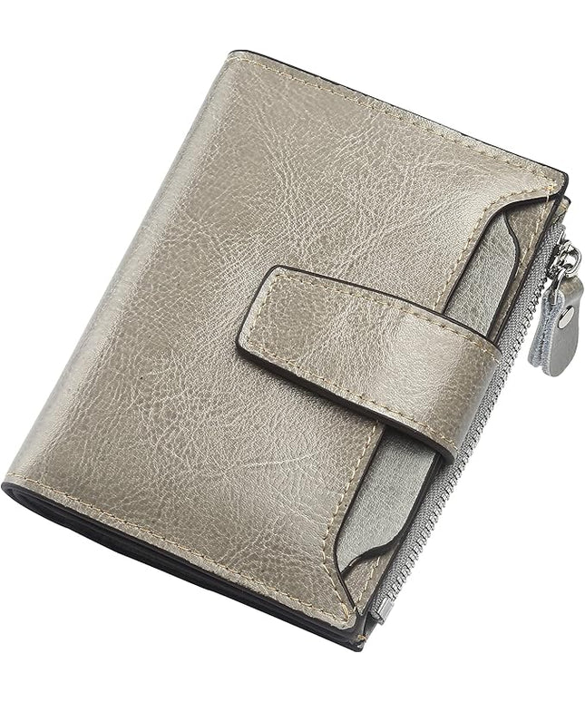 Lavemi Small Compact Women Wallet RFID Blocking Genuine Leather Bifold Purse with ID Windows