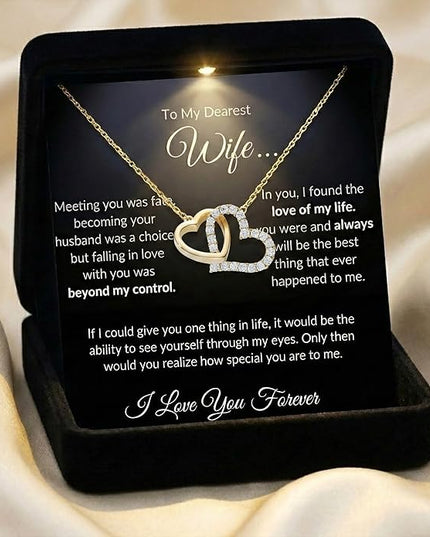 Evername To My Wife, Beautiful Necklace with an Emotional Message Card in a Luxury LED Jewelry Box. Great Birthday, Anniversary, Valentines Day Gift