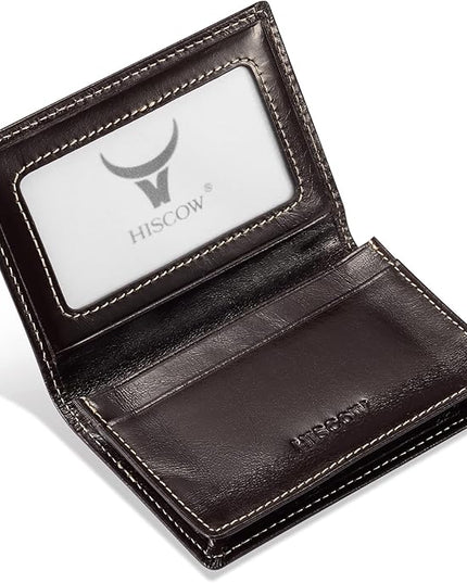 Leather Business Card Case Holder for Men & Women, Italian Calfskin