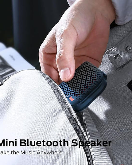 Monster Blaster Micro Wearable Bluetooth Speaker, Clip-On Wireless Small Portable Speaker with Built-in Mic (Non-Magnetic), IPX7 Waterproof, TWS, Hands-Free Music/Calls for Work/Cycling/Running, Blue