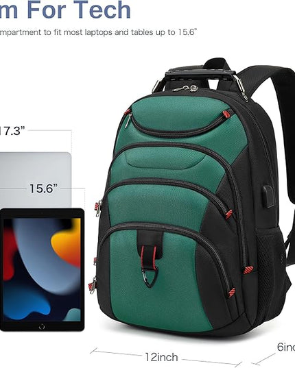 Boavan Laptop Backpack for men, 15.6 inch Laptop Bag with USB Port, Waterproof Travel Work Backpack Purse, Anti-Theft Teacher Nurse Doctor Casual Bookbags Office Business backpack，Deep Juniper Black