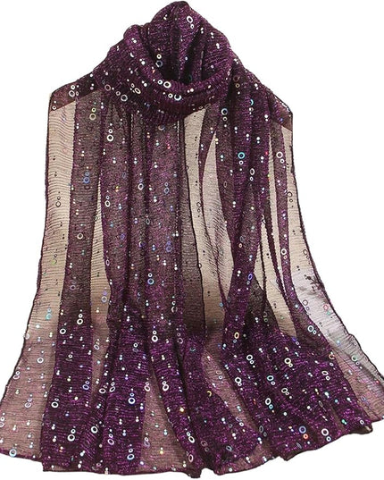 Floerns Women's Sequin Bandana Square Scarf Silk Scarves Mesh Shawl and Wrap for Evening Dresses
