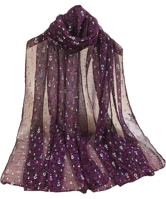 Floerns Women's Sequin Bandana Square Scarf Silk Scarves Mesh Shawl and Wrap for Evening Dresses