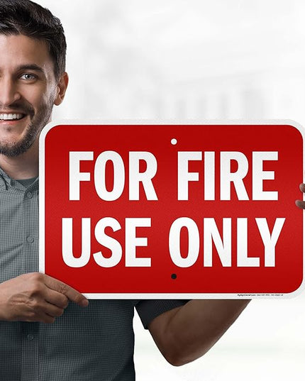 For Fire Use Only Sign, 12x18 Inches, 3M EGP Reflective .063 Aluminum, Fade Resistant, Made in USA by My Sign Center