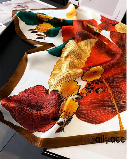 Dailyacc Hair Bandanas Scarf For Women Lightweight Fashion Neck Silk Satin Head Scarves For Sleeping Handbags Scarf