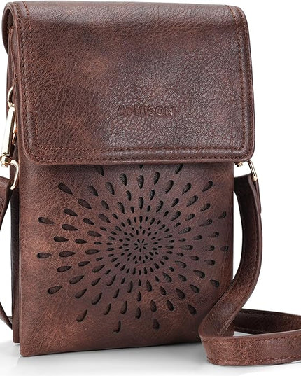 APHISON Small Crossbody Bags for Women Trendy, Leather Phone Wallet Purses Handbags Card Slots with Adjustable Strap