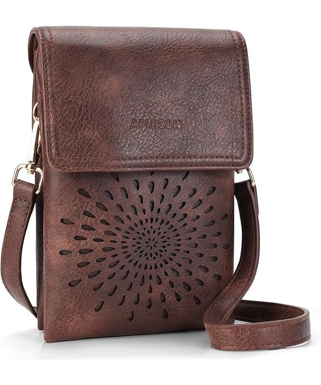 APHISON Small Crossbody Bags for Women Trendy, Leather Phone Wallet Purses Handbags Card Slots with Adjustable Strap