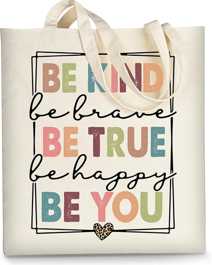 AUSVKAI Canvas Tote Bag Aesthetic for Women, Cute Cloth Cotton Bags for College Shopping Beach Grocery and Trendy Gifts