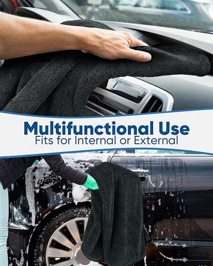 HOMEXCEL Professional Car Drying Towel (36"x 24") with Twisted-Loop Technology, 1200GSM for a Streak-Free Finish – Microfiber Towels for Cars, Trucks, SUVs, RVs and Motorcycles