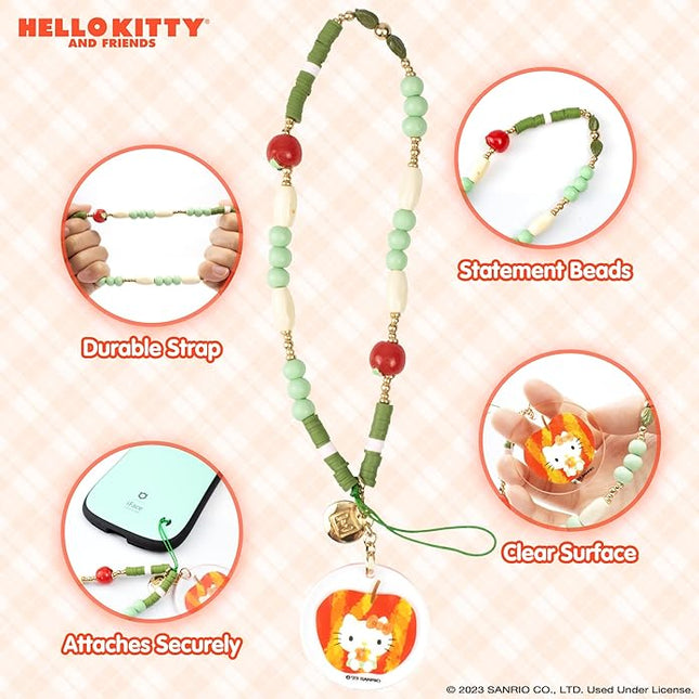 iFace Hello Kitty and Friends Beaded Wristlet Universal Phone Charm Strap - Cute Wrist Chain Lanyard Aesthetic Decor Strap for Cell Phone Camera Keys AirPods Keychains