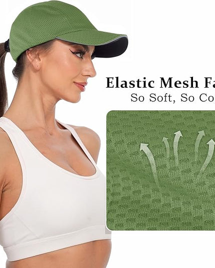 GADIEMKENSD Women's Race Day Running Cap Performance Mesh Hat - Excellent Ventilation, Lightweight, Reflective Safety
