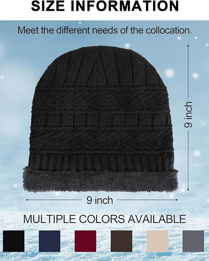 Geyoga 72 Pieces Winter Knit Beanie Hats Bulk for Homeless Fleece Lined Beanie Warm Beanie Cap Winter Knit