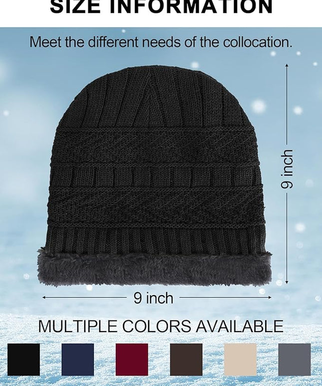 Geyoga 72 Pieces Winter Knit Beanie Hats Bulk for Homeless Fleece Lined Beanie Warm Beanie Cap Winter Knit