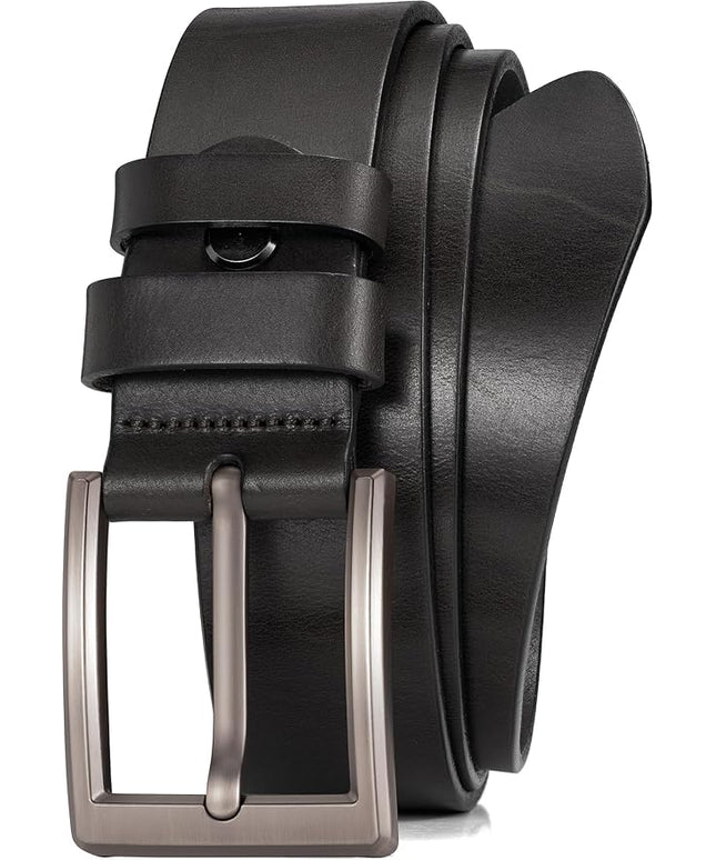 WOLFANT Men's 1.5" Full Grain Leather Belt,100% Italian Real Solid Leather