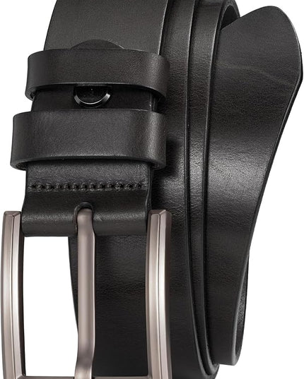 WOLFANT Men's 1.5" Full Grain Leather Belt,100% Italian Real Solid Leather