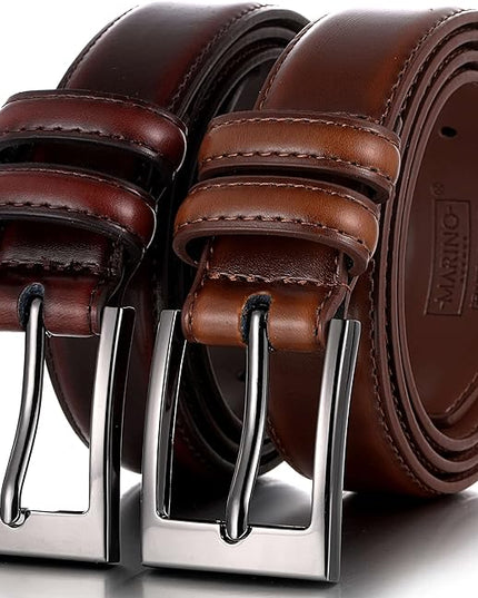Marino’s Premium Belt Men, Genuine Leather Dress Belt for Men, Casual Mens Belt in Gift Box