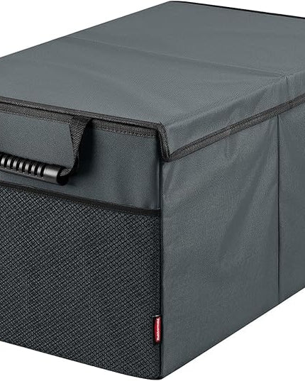 Rubbermaid Car Organizer, Collapsible Trunk Organizer, Multi-Compartment Car Storage Organization for Car Accessories, 2 Compartments With Cover, 21.65"*14.17"*12.2" - Gray