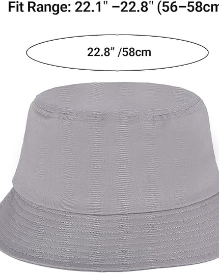 Umeepar Unisex Cotton Packable Bucket Hat Sun Hat Plain Colors for Men Women