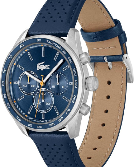 Lacoste Boston Men's Chronograph Watch - Classic Stainless Steel - Tachymeter - Water Resistant up to 5ATM/50 Meters - Modern Design for Him - 42mm